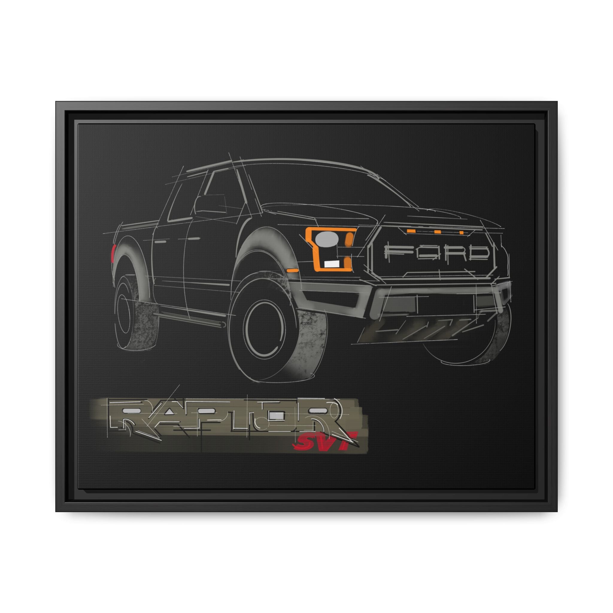 Raptor + Badge Framed