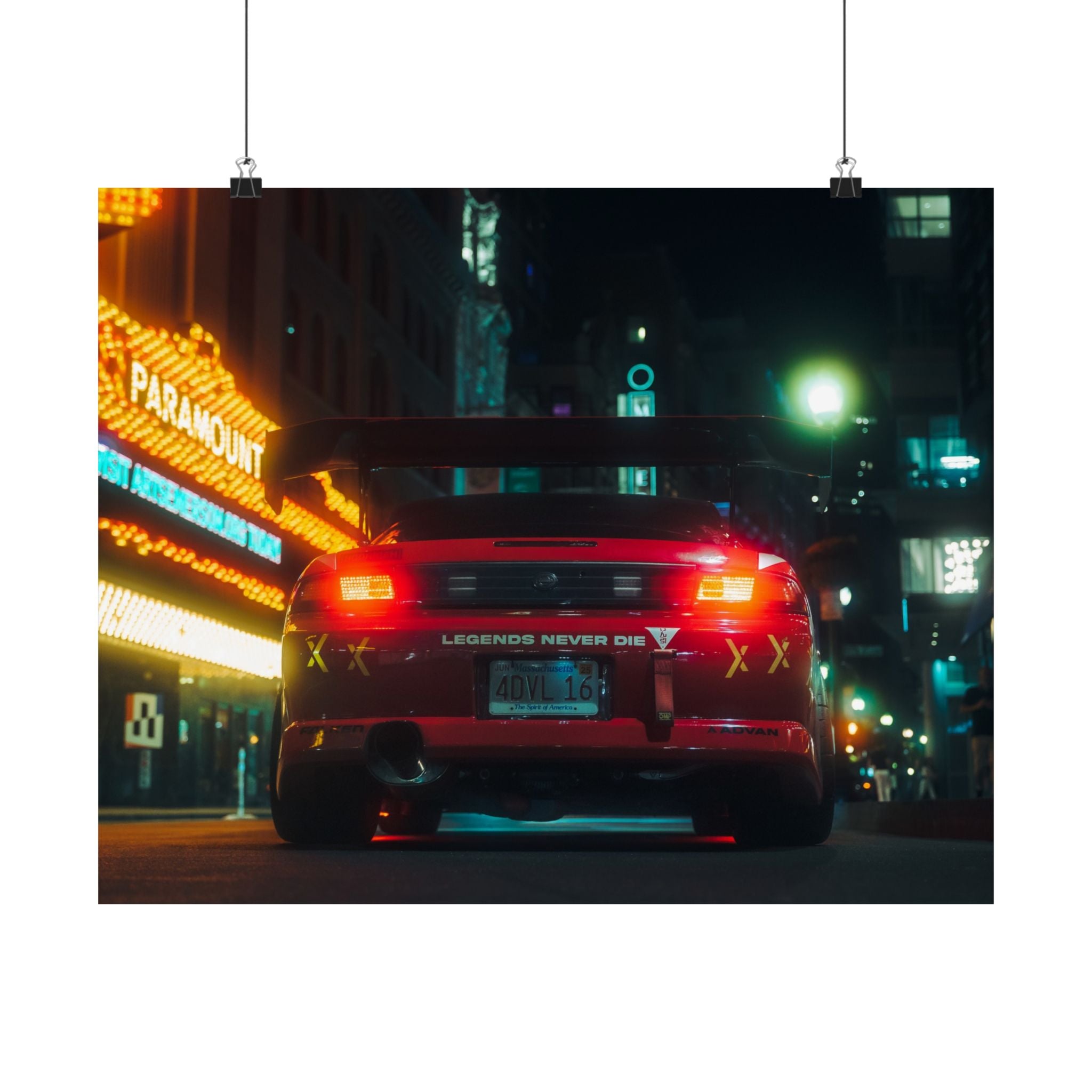 "Legends Never Die" Neon City Night Poster