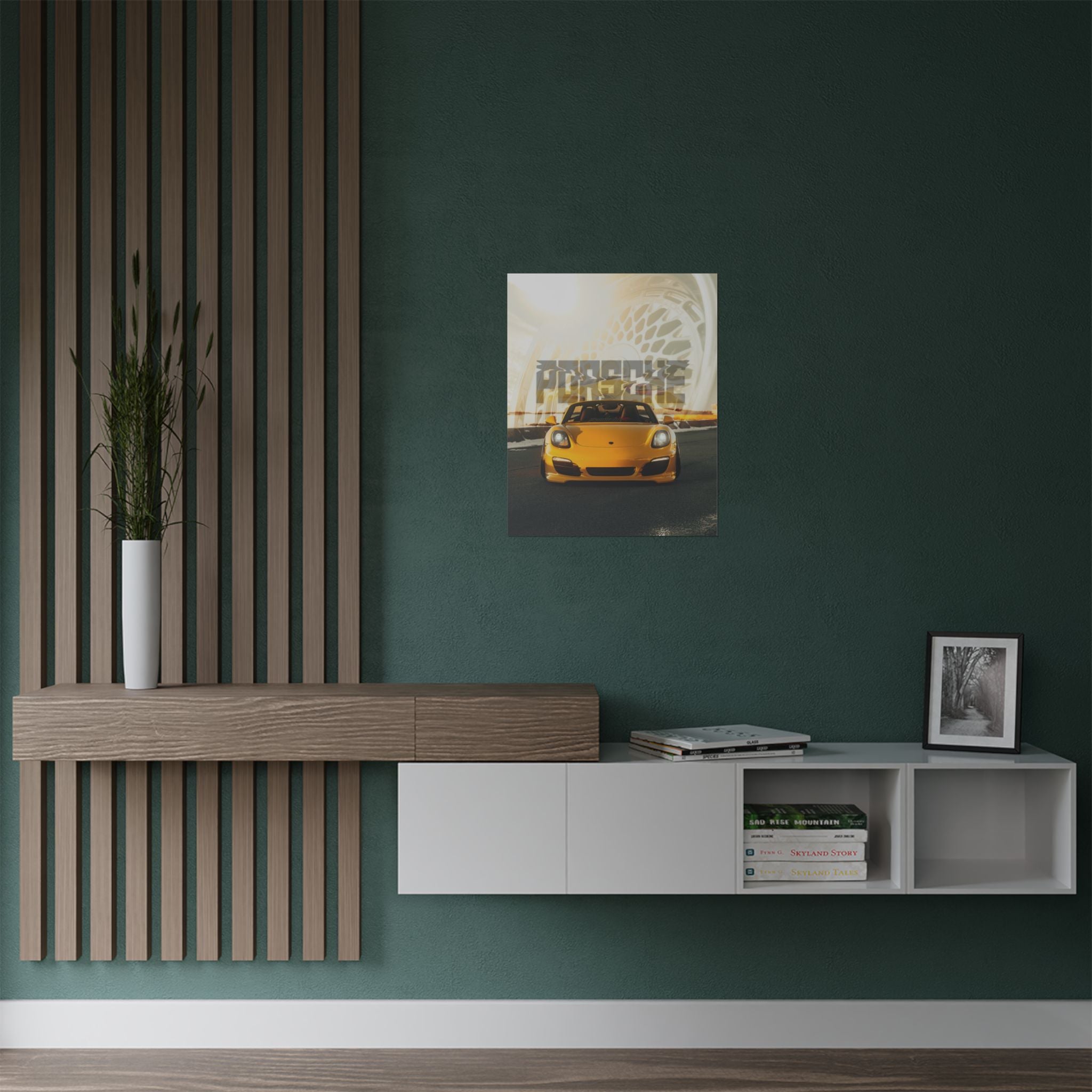 Yellow Porsche Urban Drive Poster