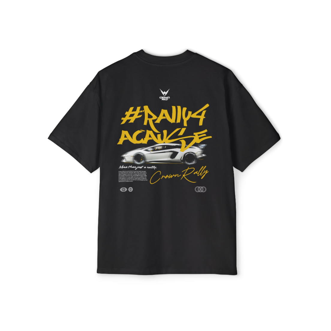 Crown Rally Graphic "#Rally4ACause" Car Print Shirt Dark