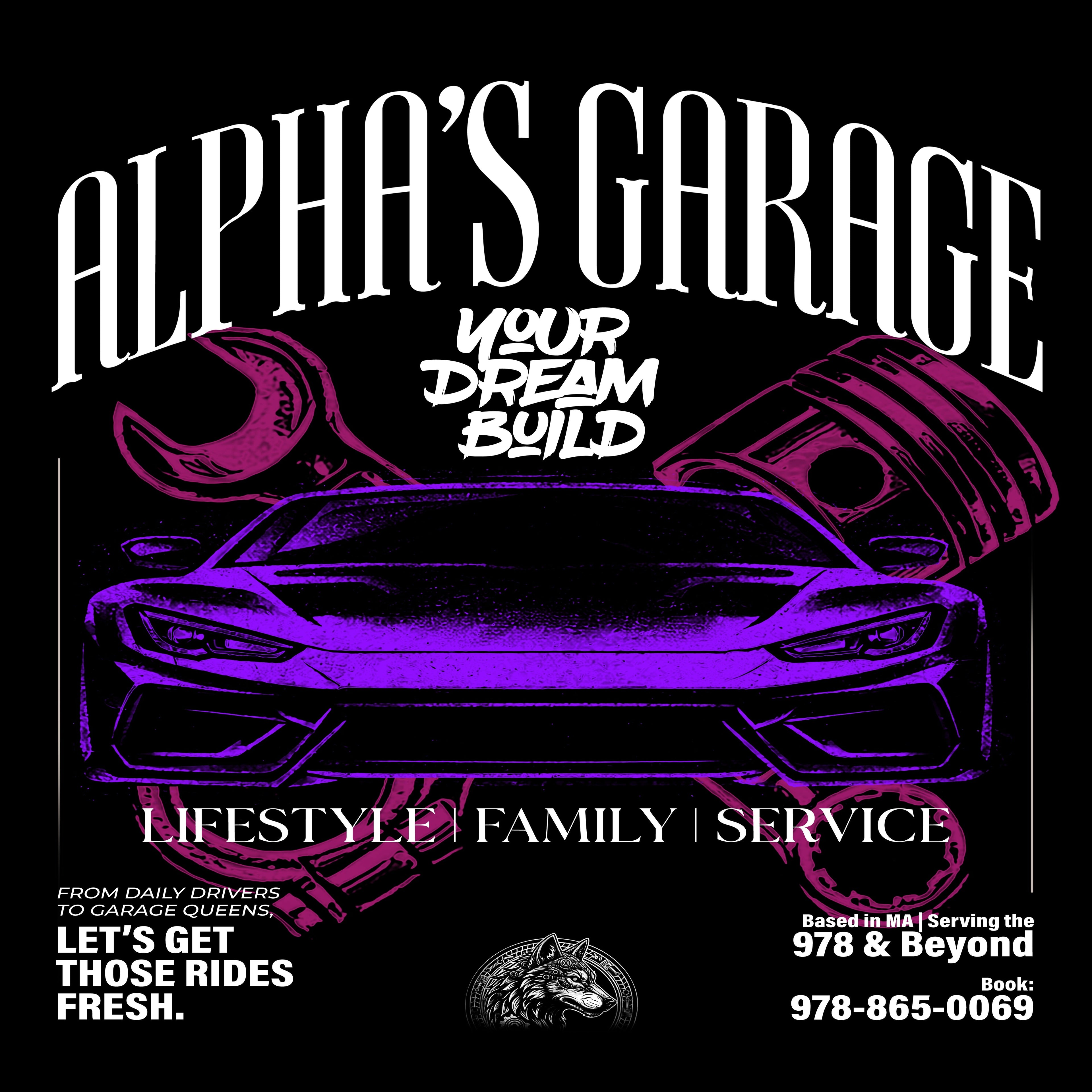 ALPHA'S GARAGE Vintage Car Pit Crew Shirt