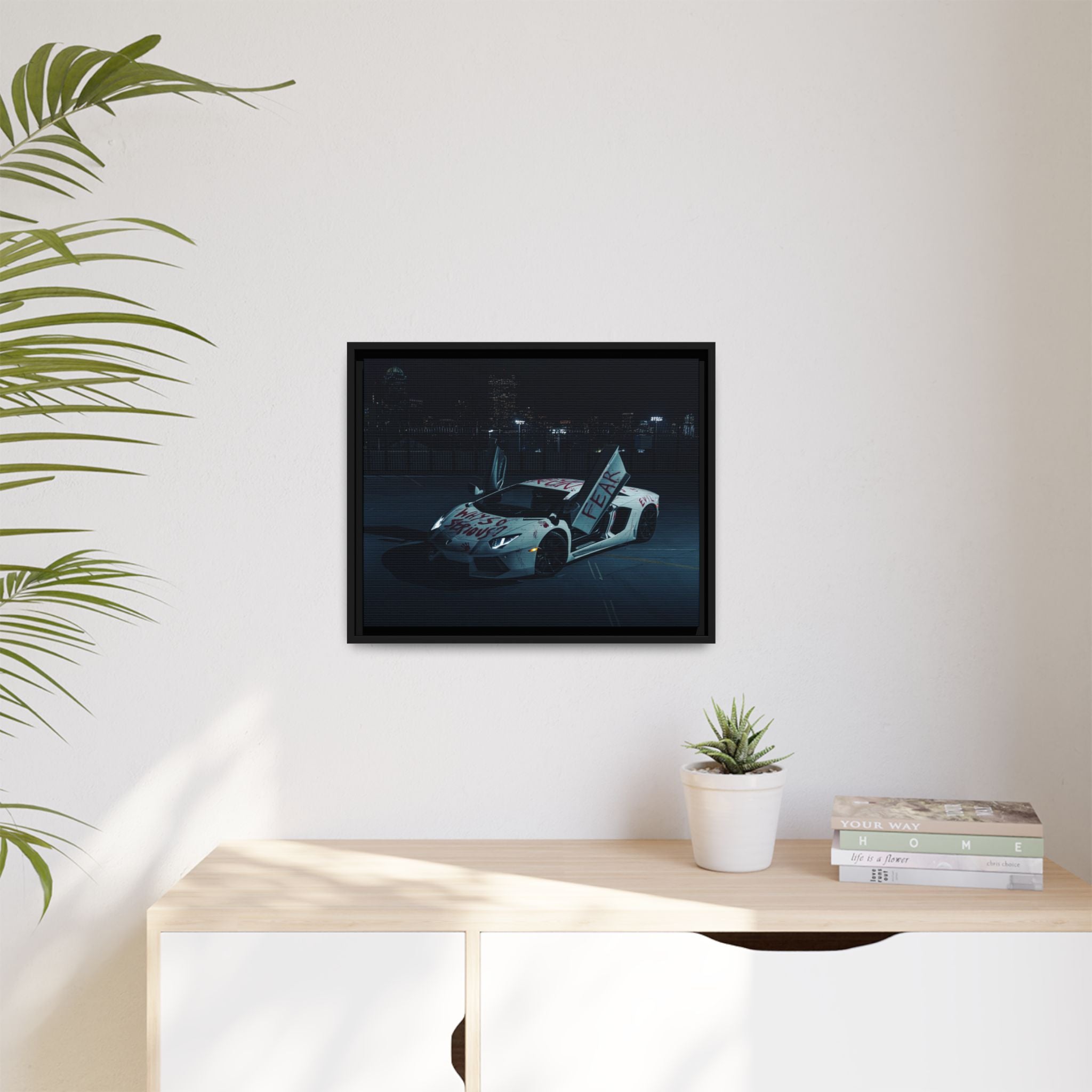 Lamborghini 'Fear' Graffiti Framed Canvas