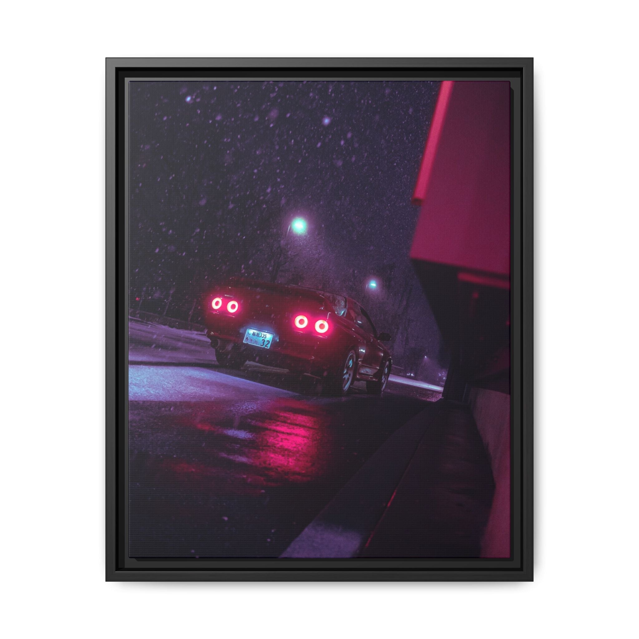 Automotive Neon Wall Framed Canvas