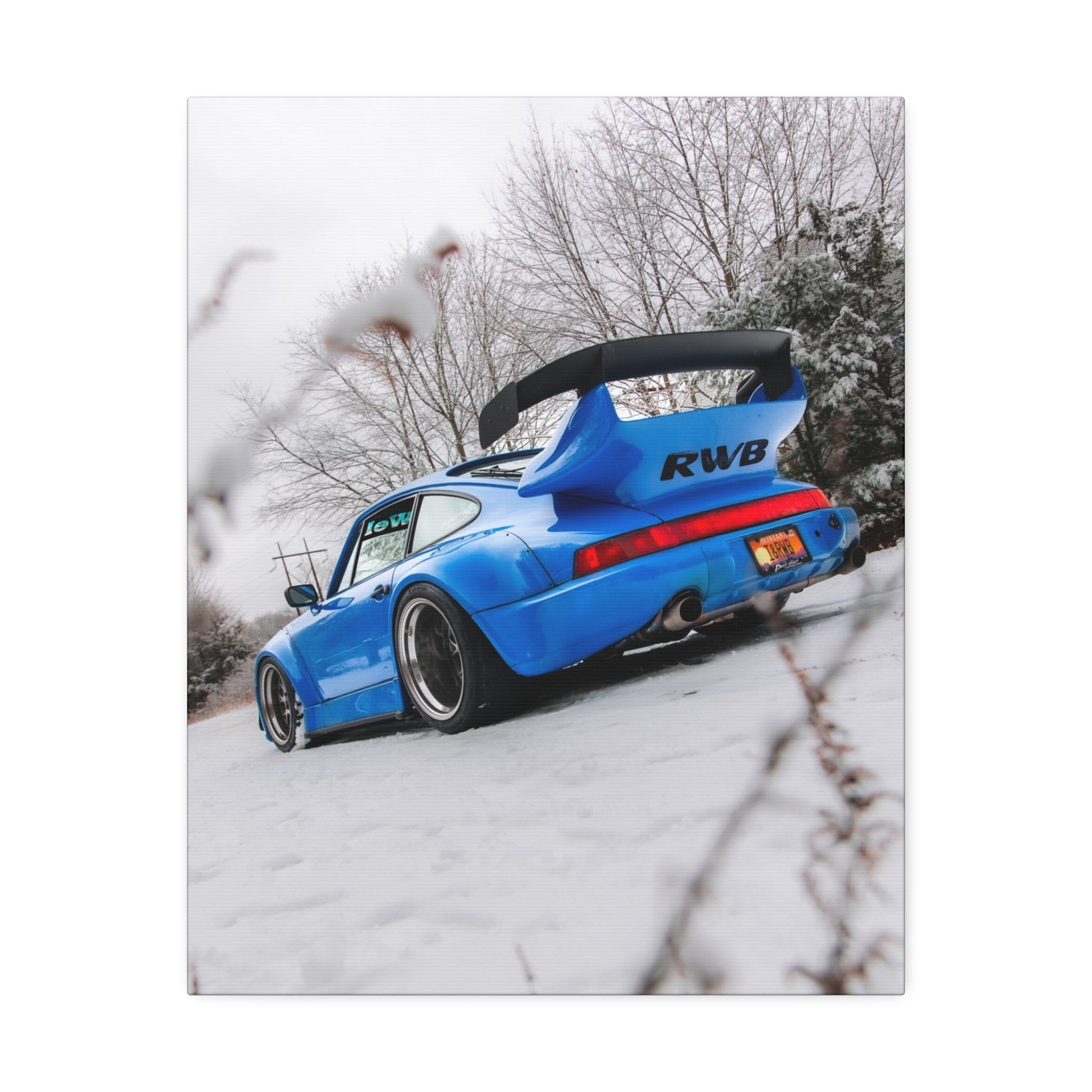 RWB Blue Porsche in Snow Canvas