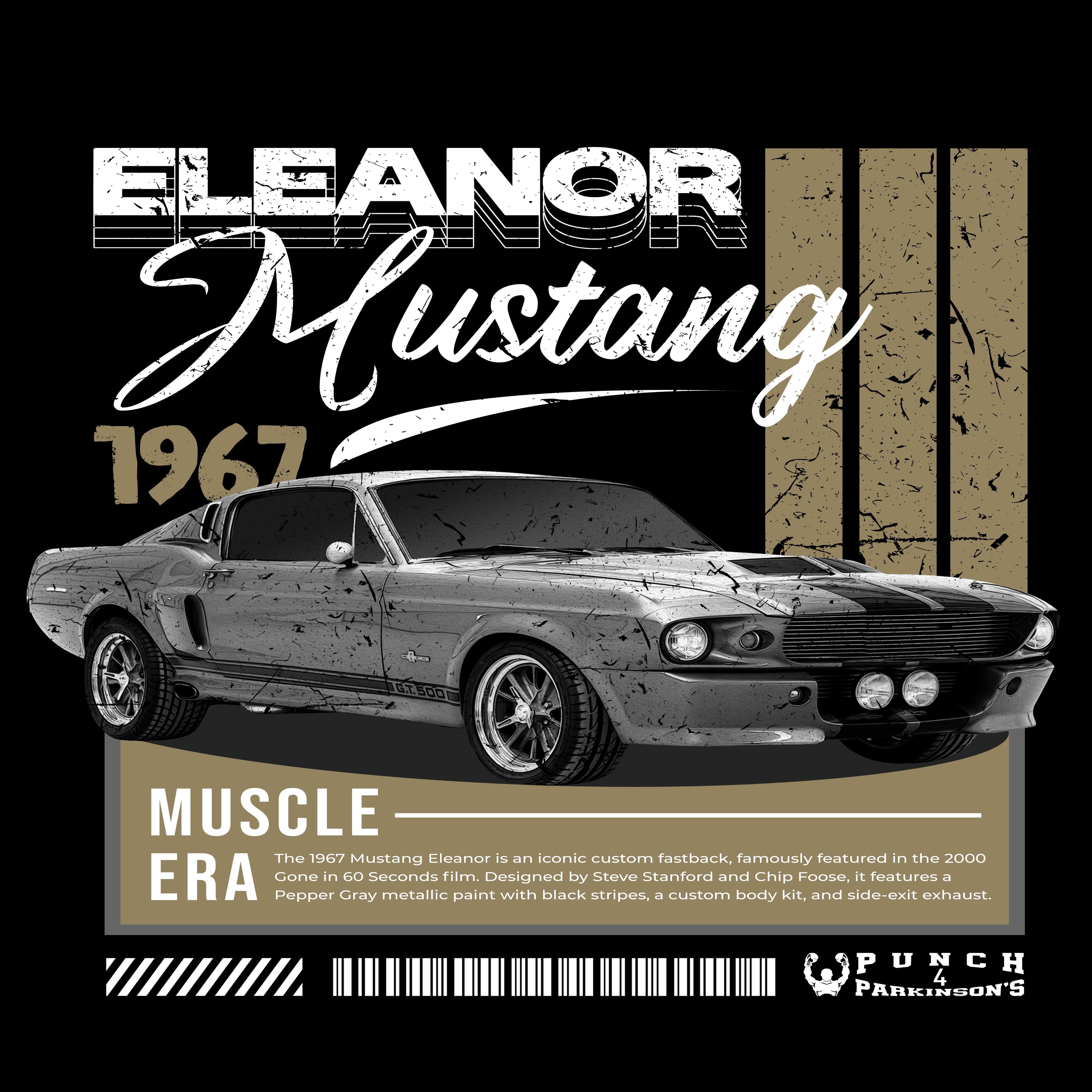 Punch For Parkinson's 1967 Eleanor Mustang Graphic Hoodie