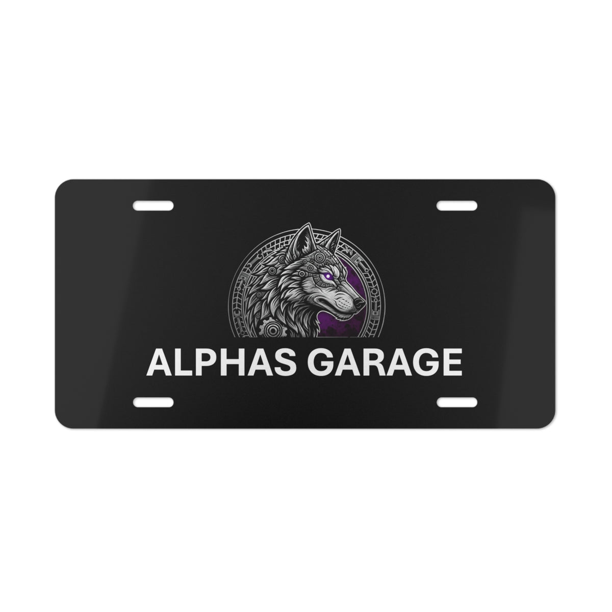 Alpha's Garage Logo Plate