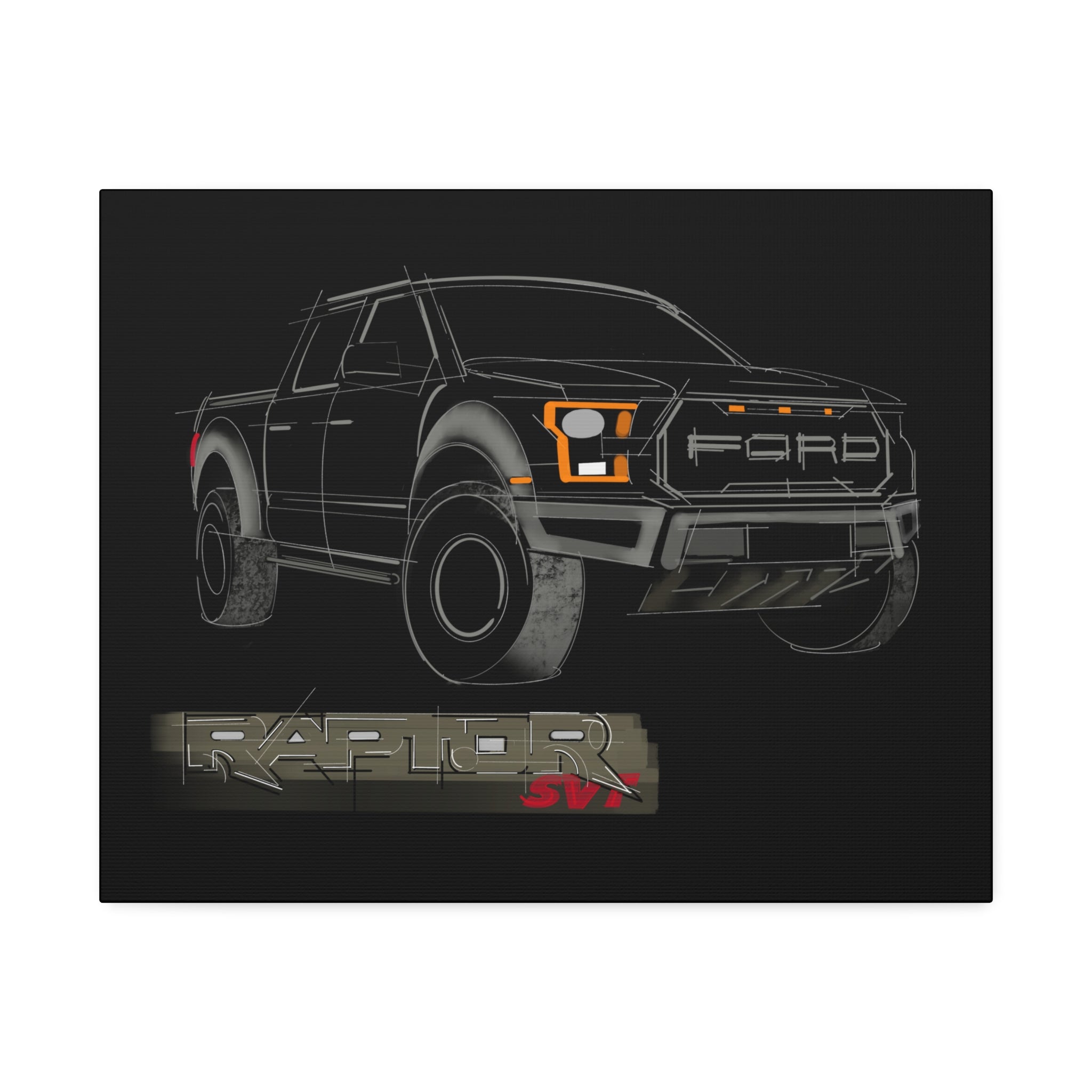 Raptor + Badge Canvas