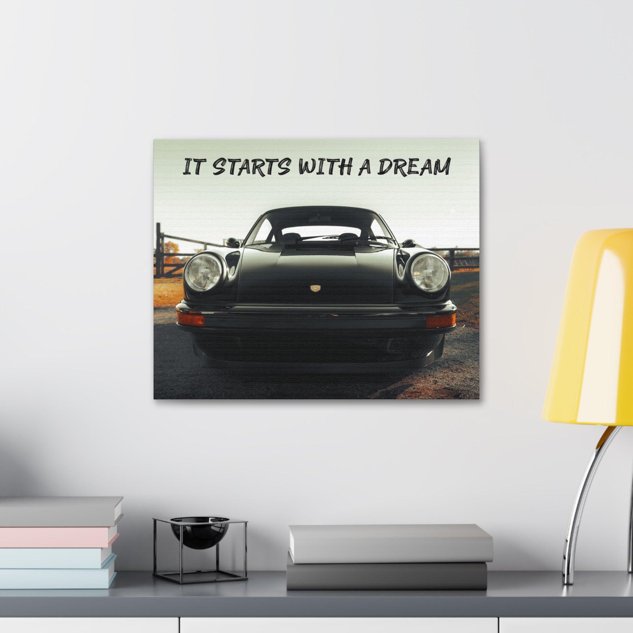 "It Starts With a Dream" Classic Car Canvas