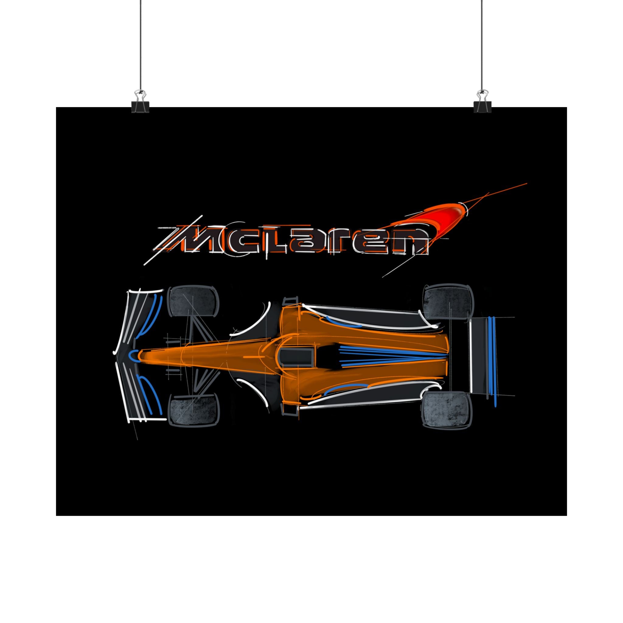 McLaren F1 Overhead + Logo Poster