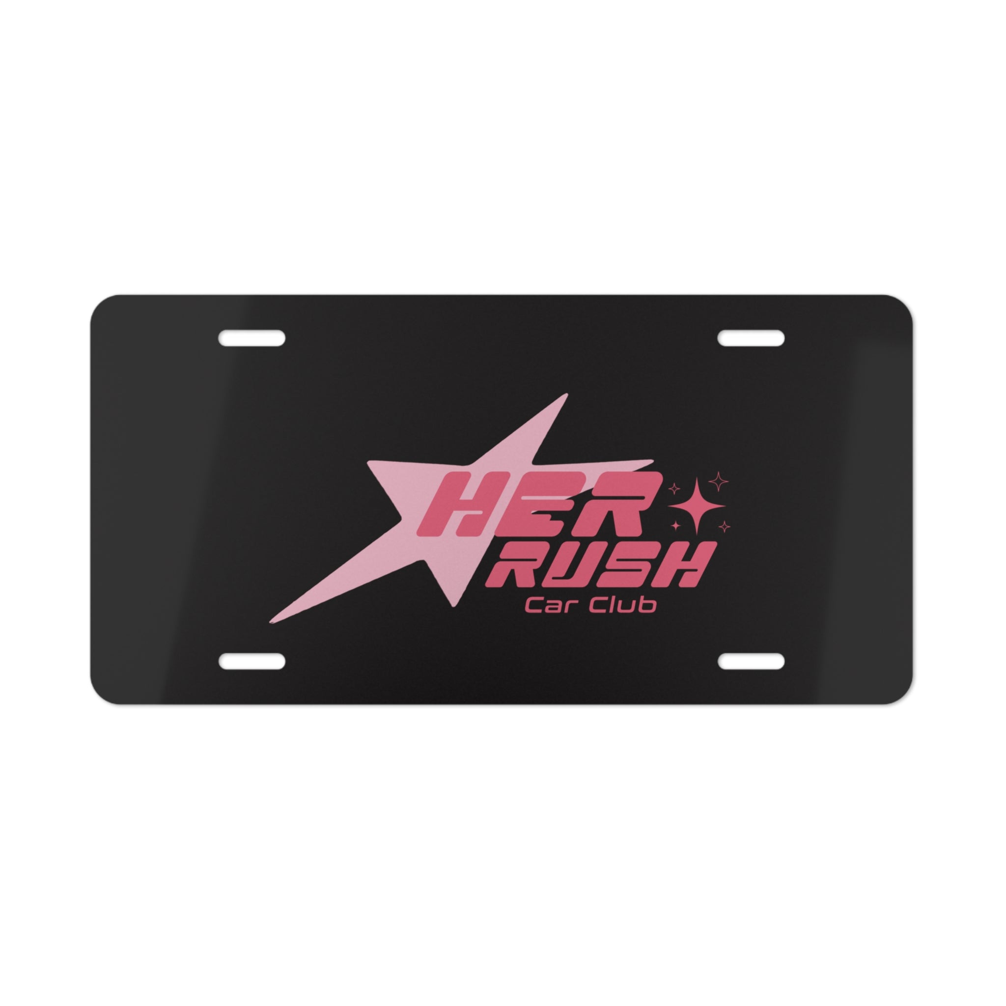 HER_RUSH Car Club Vanity Plate - Black