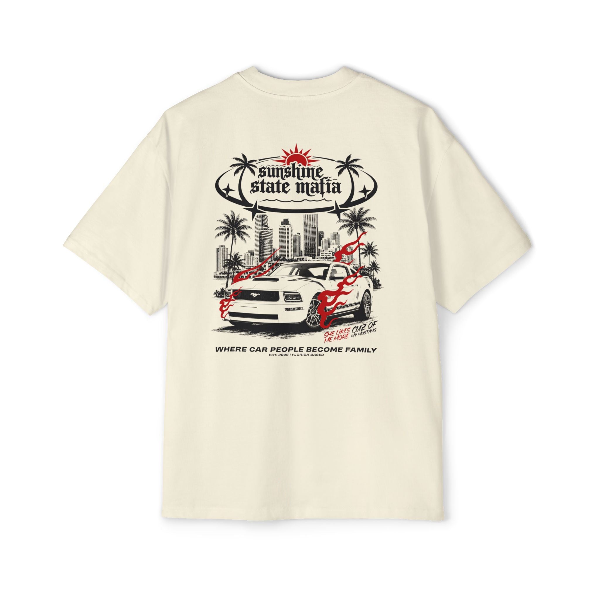 SUNSHINE STATE MAFIA Retro Palm Beach Muscle Car Graphic Shirt