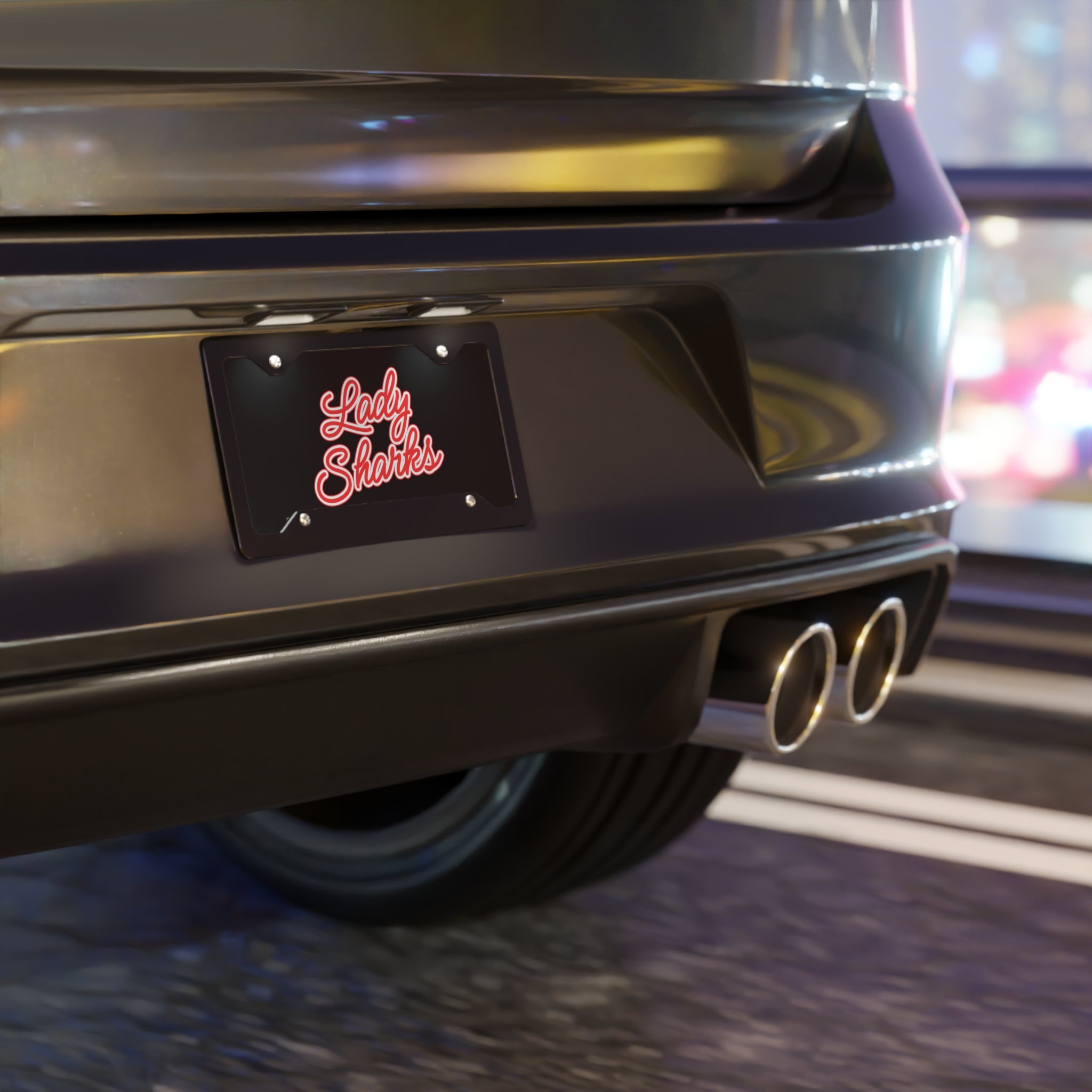 LADY SHARKS Vanity Plate - Black