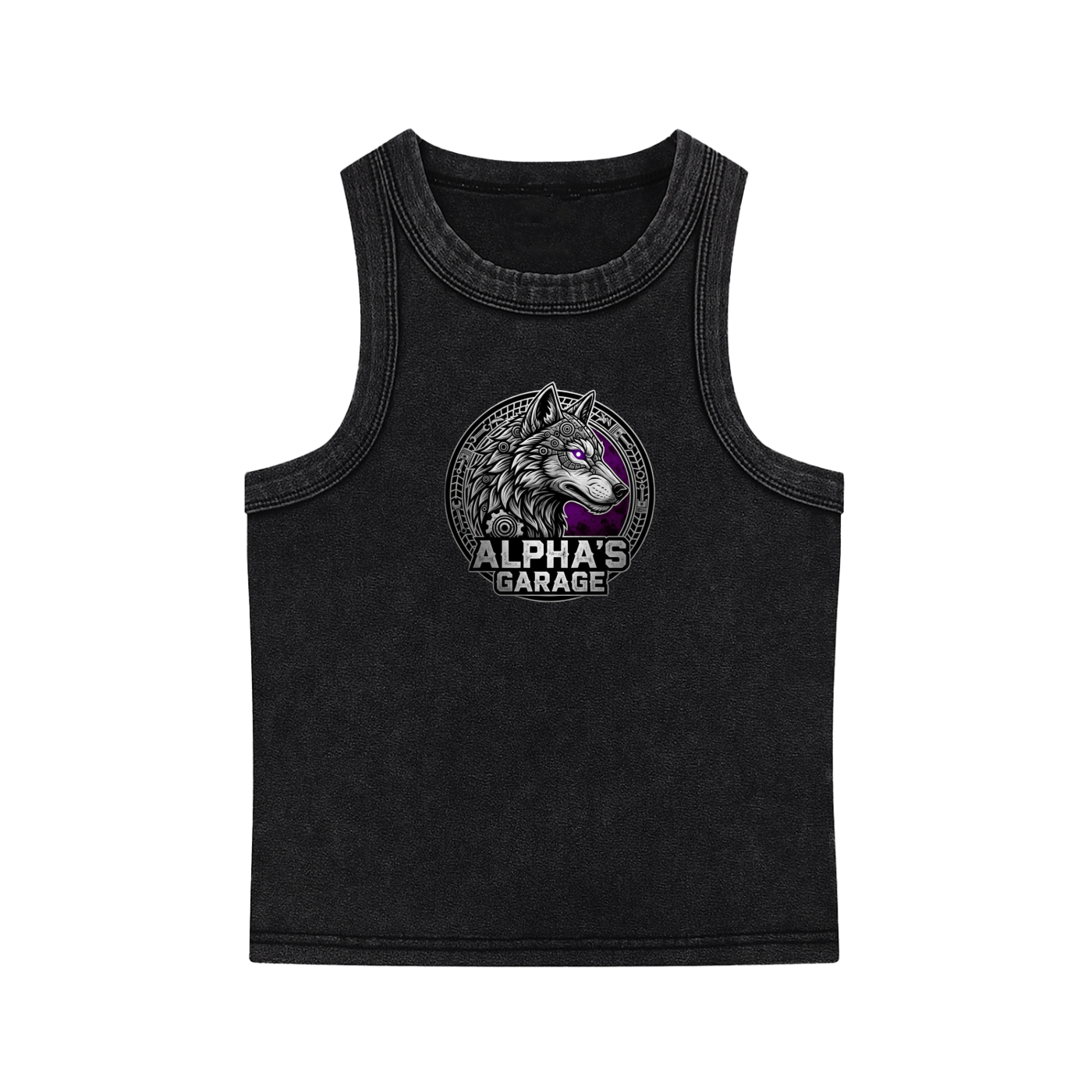 ALPHA'S GARAGE Logo Stone Washed Tank Top - Women's