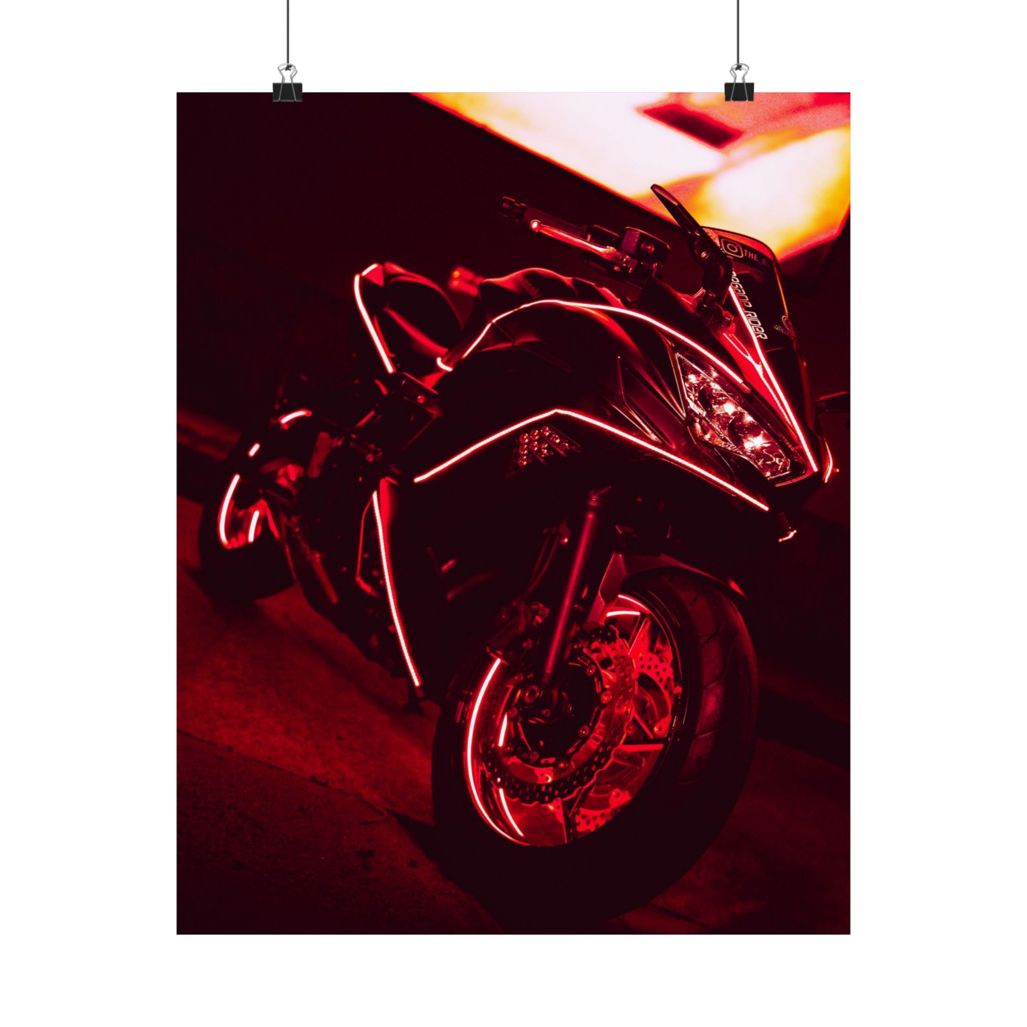Motorcycle Speed Streaking Poster