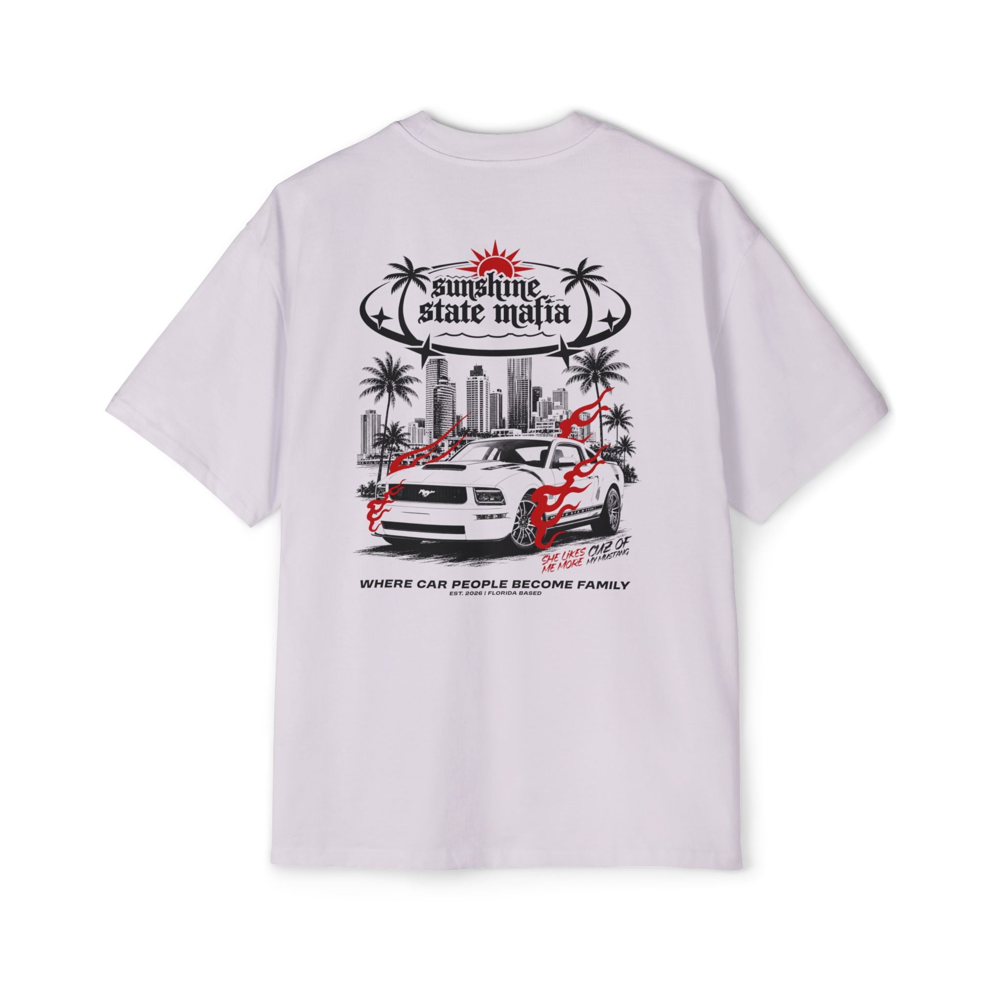 SUNSHINE STATE MAFIA Retro Palm Beach Muscle Car Graphic Shirt