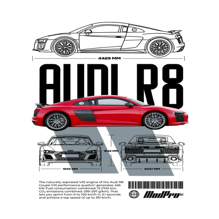 ModPro Audi R8 Blueprint Hoodie