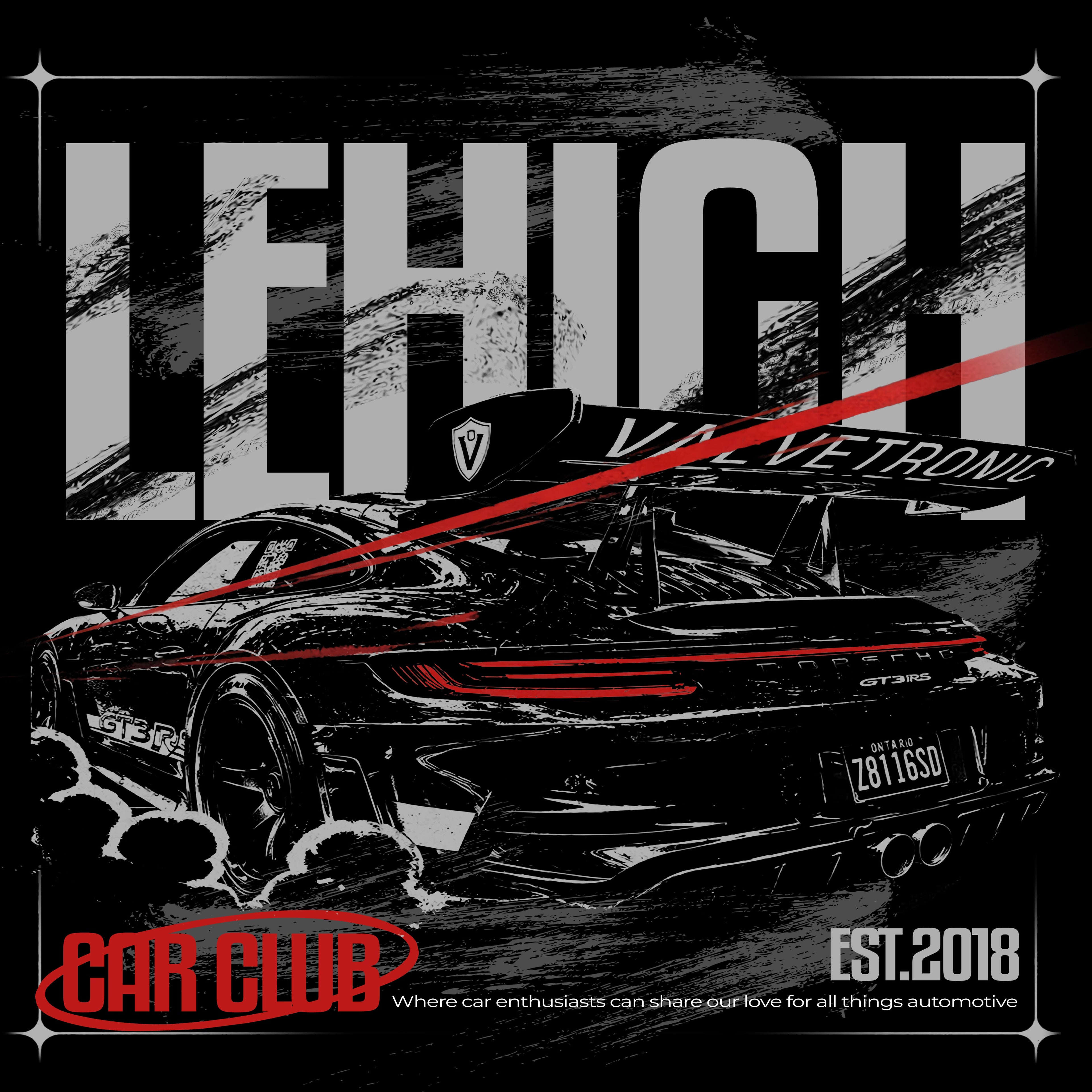 LEHIGH CAR CLUB GT3RS Racing Hoodie