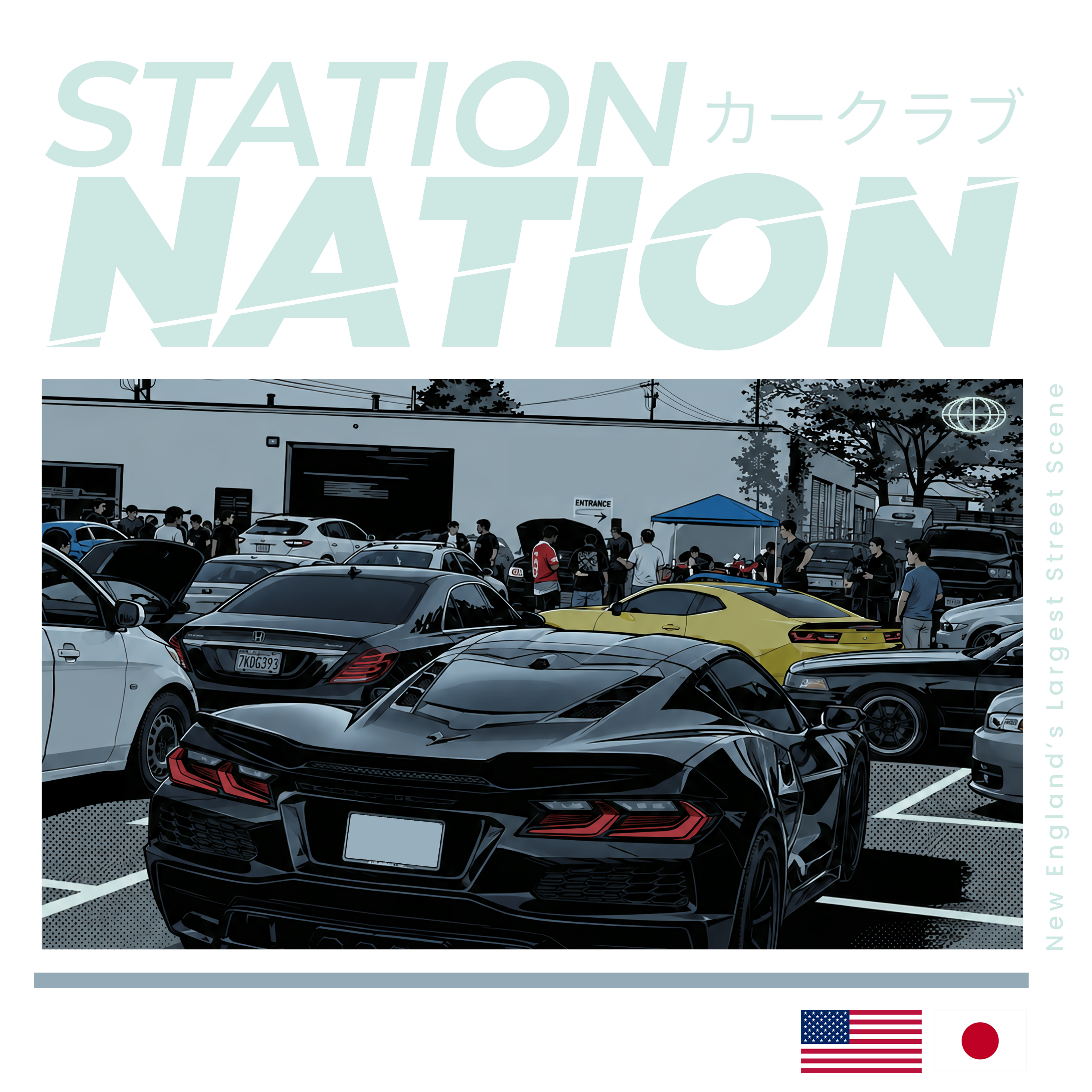 STATION NATION Vintage Car Rib Knit Shirt - Women's