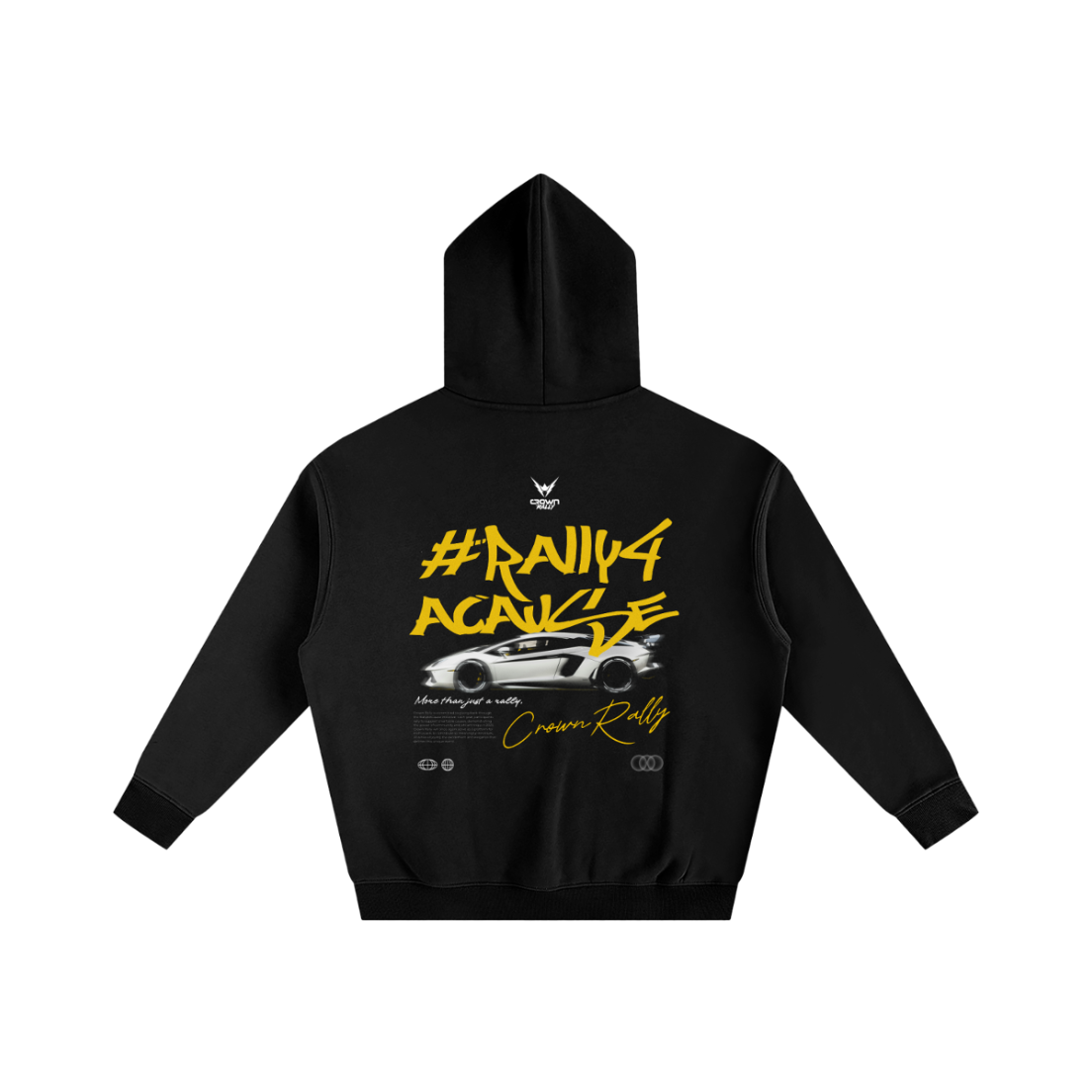 Crown Rally Graphic "#Rally4ACause" Car Print Hoodie Dark