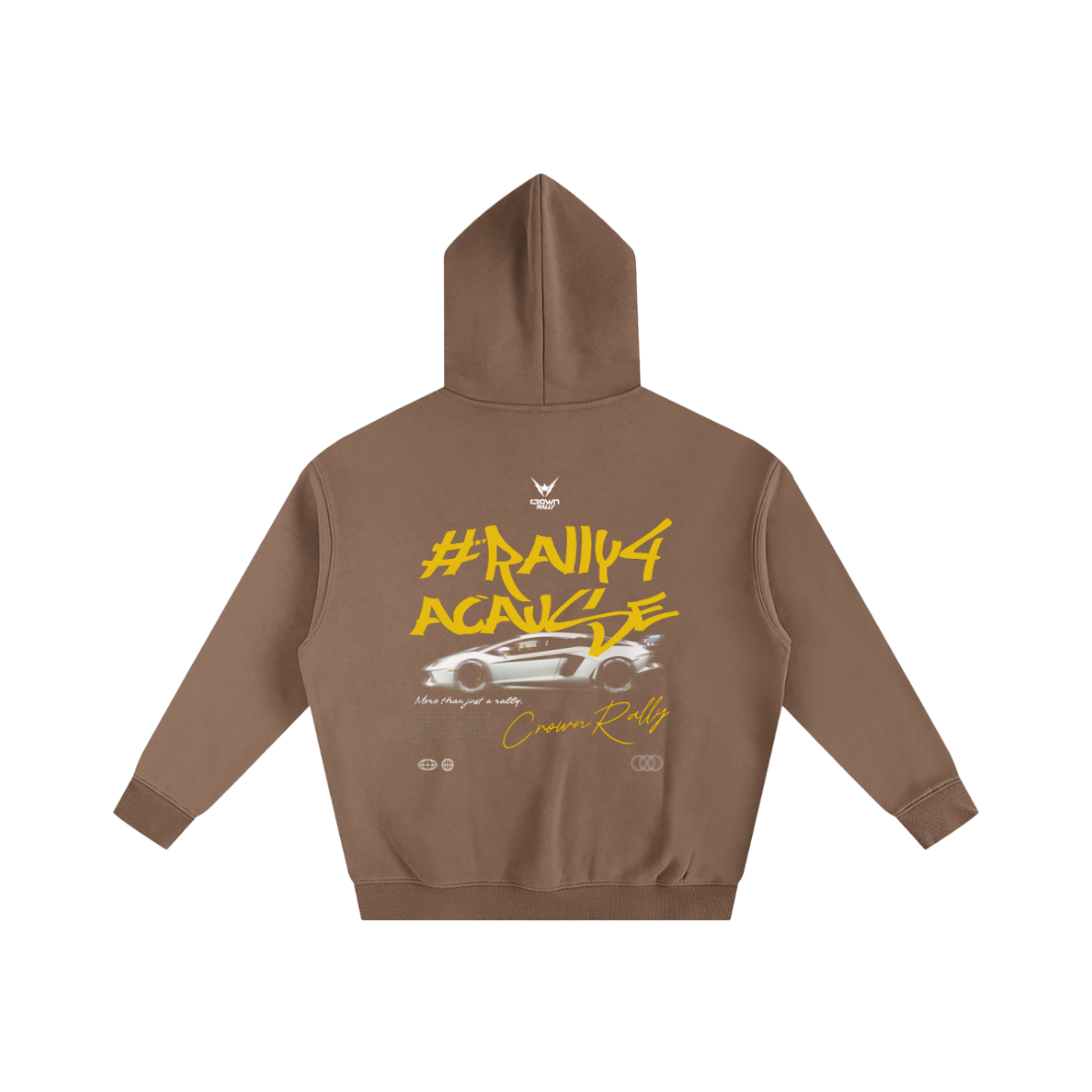 Crown Rally Graphic "#Rally4ACause" Car Print Hoodie Dark