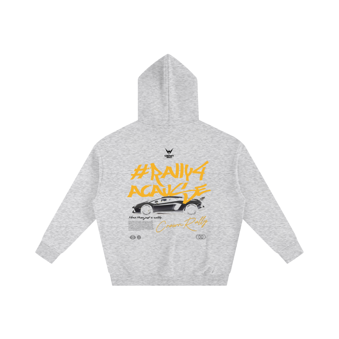 Crown Rally Graphic "#Rally4ACause" Car Print Hoodie Light