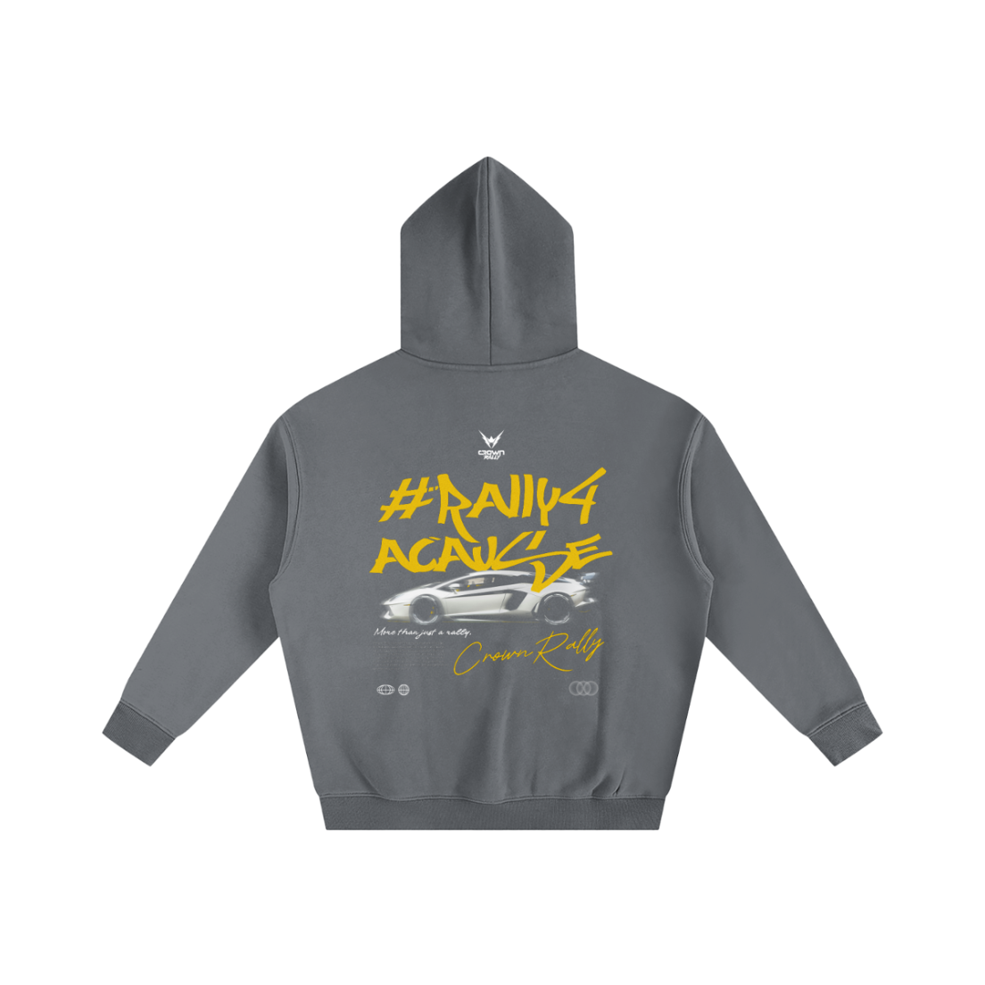 Crown Rally Graphic "#Rally4ACause" Car Print Hoodie Dark