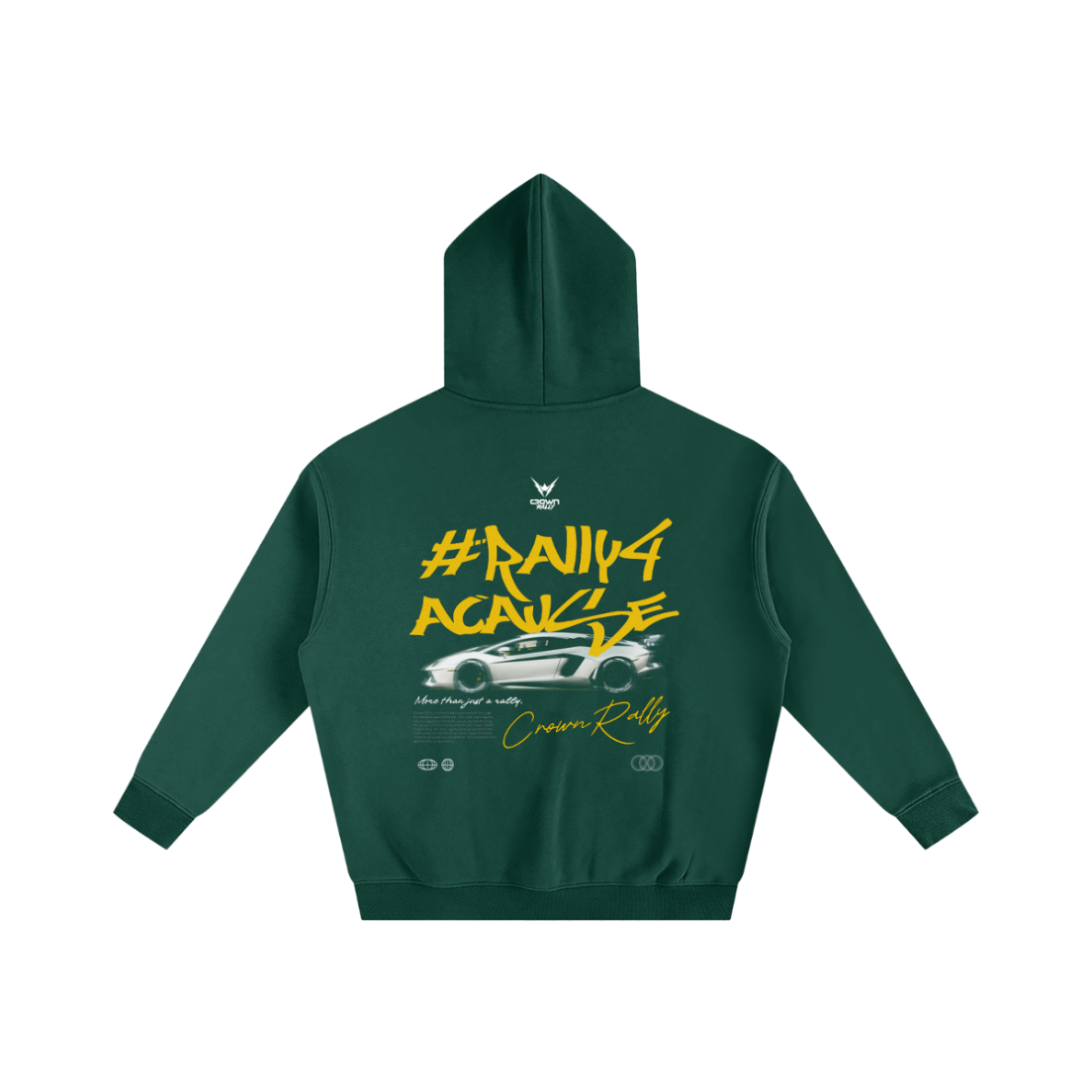 Crown Rally Graphic "#Rally4ACause" Car Print Hoodie Dark