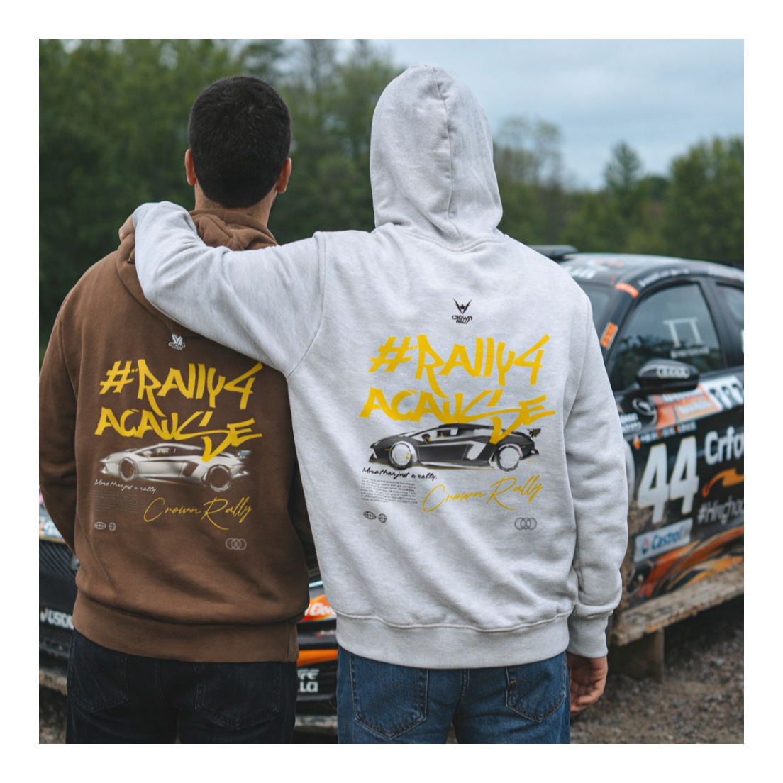 Crown Rally Graphic "#Rally4ACause" Car Print Hoodie Dark