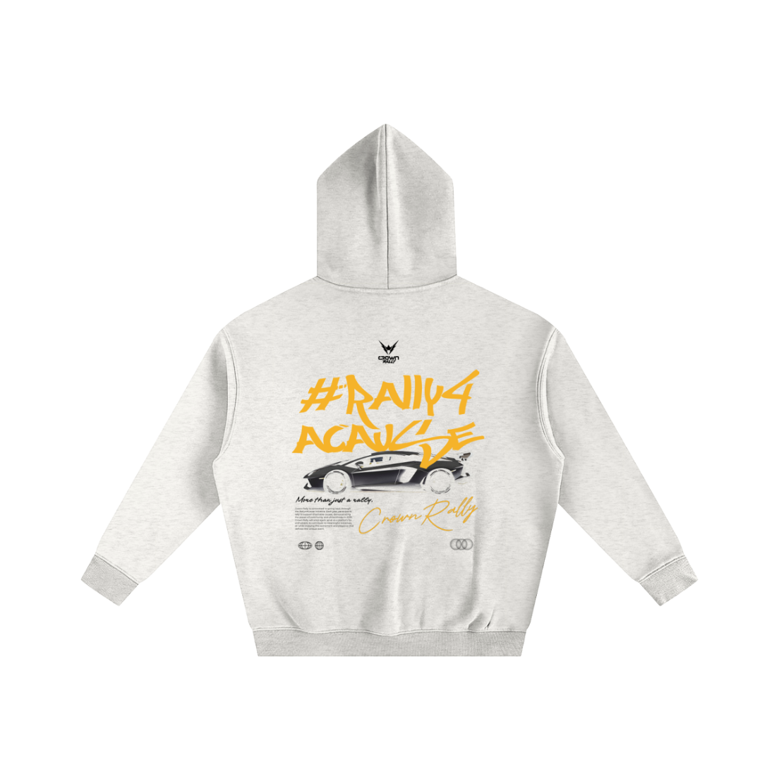 Crown Rally Graphic "#Rally4ACause" Car Print Hoodie Light
