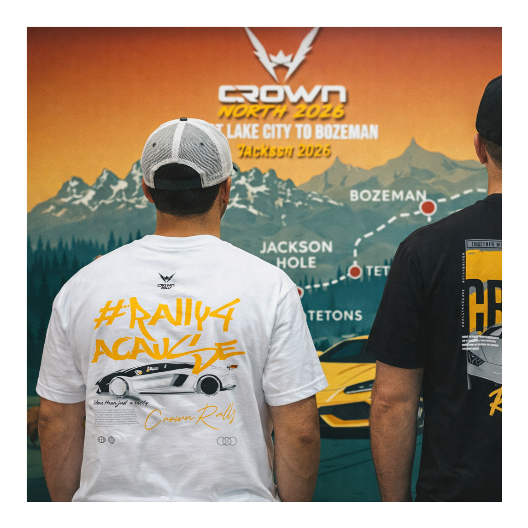 Crown Rally Graphic "#Rally4ACause" Car Print Shirt Light