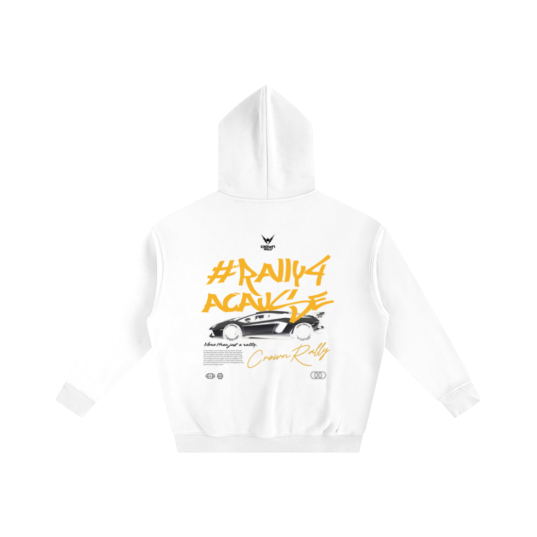 Crown Rally Graphic "#Rally4ACause" Car Print Hoodie Light