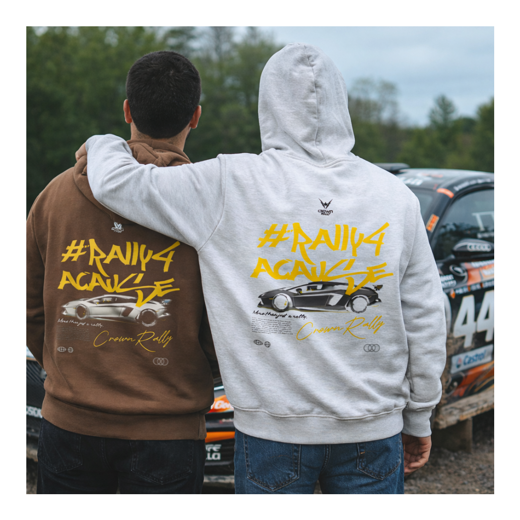 Crown Rally Graphic "#Rally4ACause" Car Print Hoodie Light