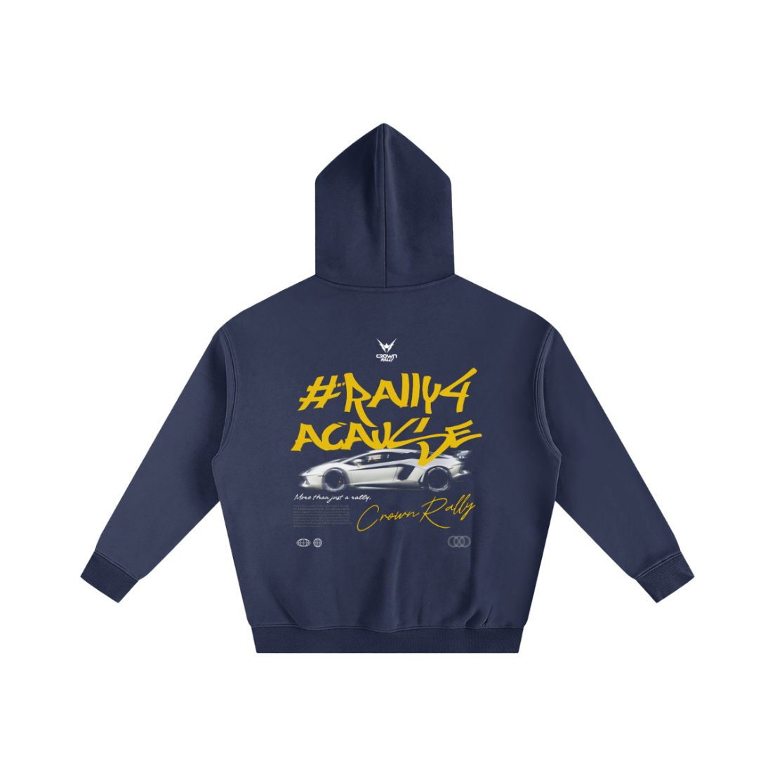 Crown Rally Graphic "#Rally4ACause" Car Print Hoodie Dark