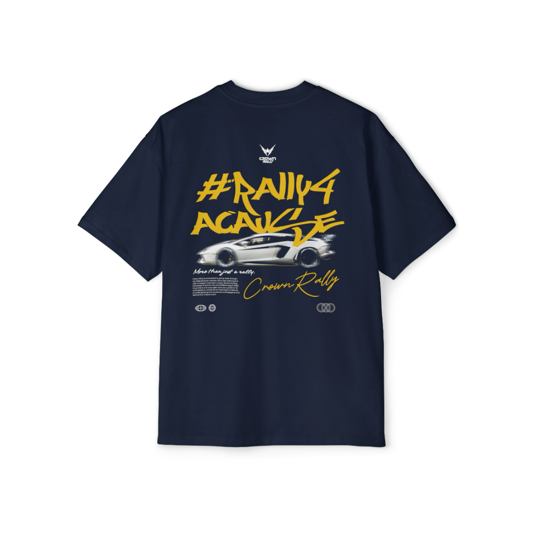 Crown Rally Graphic "#Rally4ACause" Car Print Shirt Dark