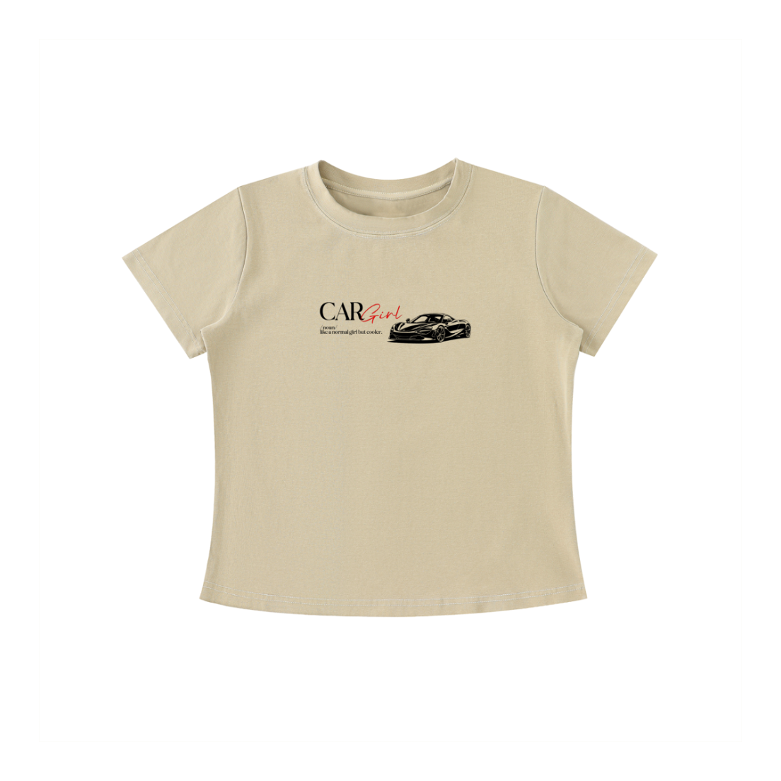 Women's Stone Washed Car Girl Shirt