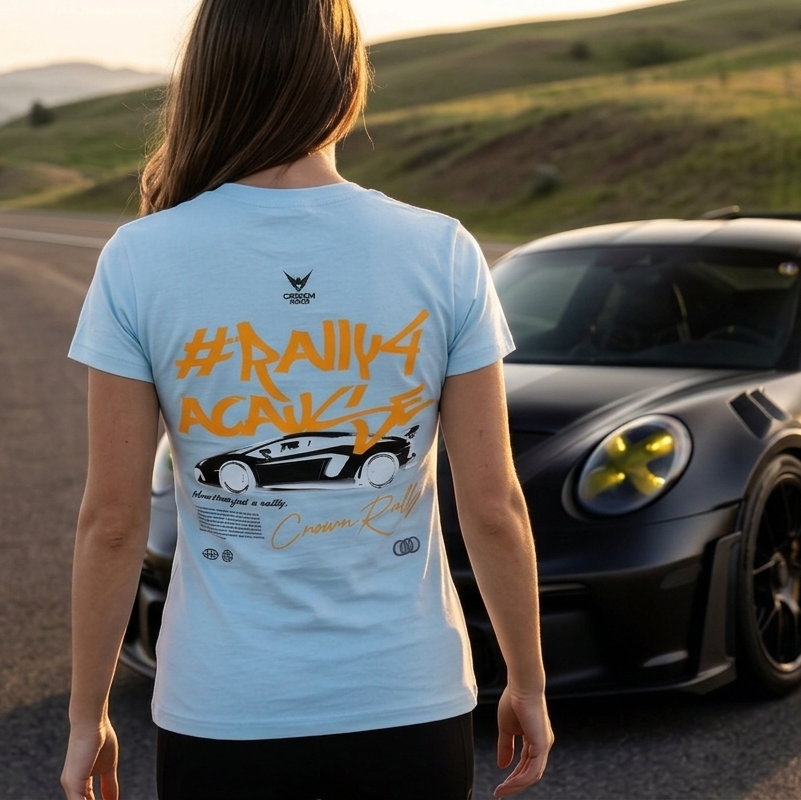 Crown Rally Graphic "#Rally4ACause" Car Print Shirt - Women's