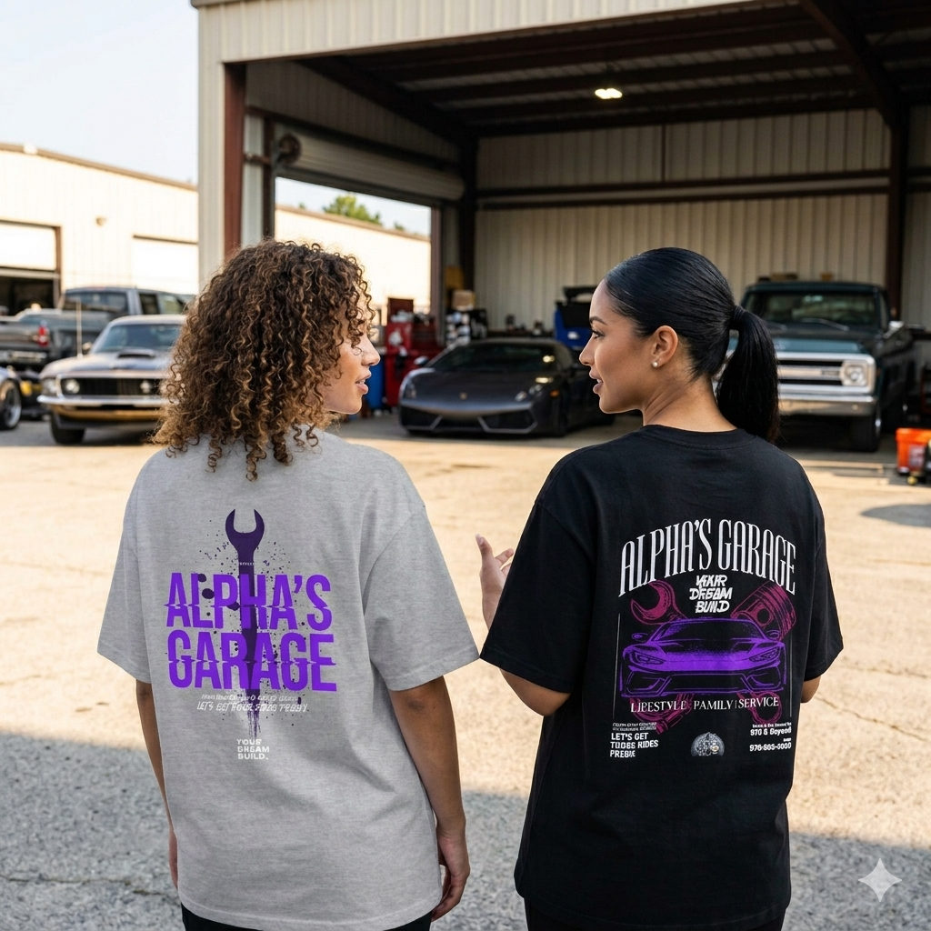 ALPHA'S GARAGE Mechanic Logo Shirt