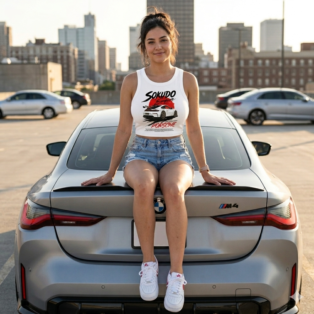 SOKUDO EMPIRE Porsche GT3 Racing Washed Tank Top - Women's