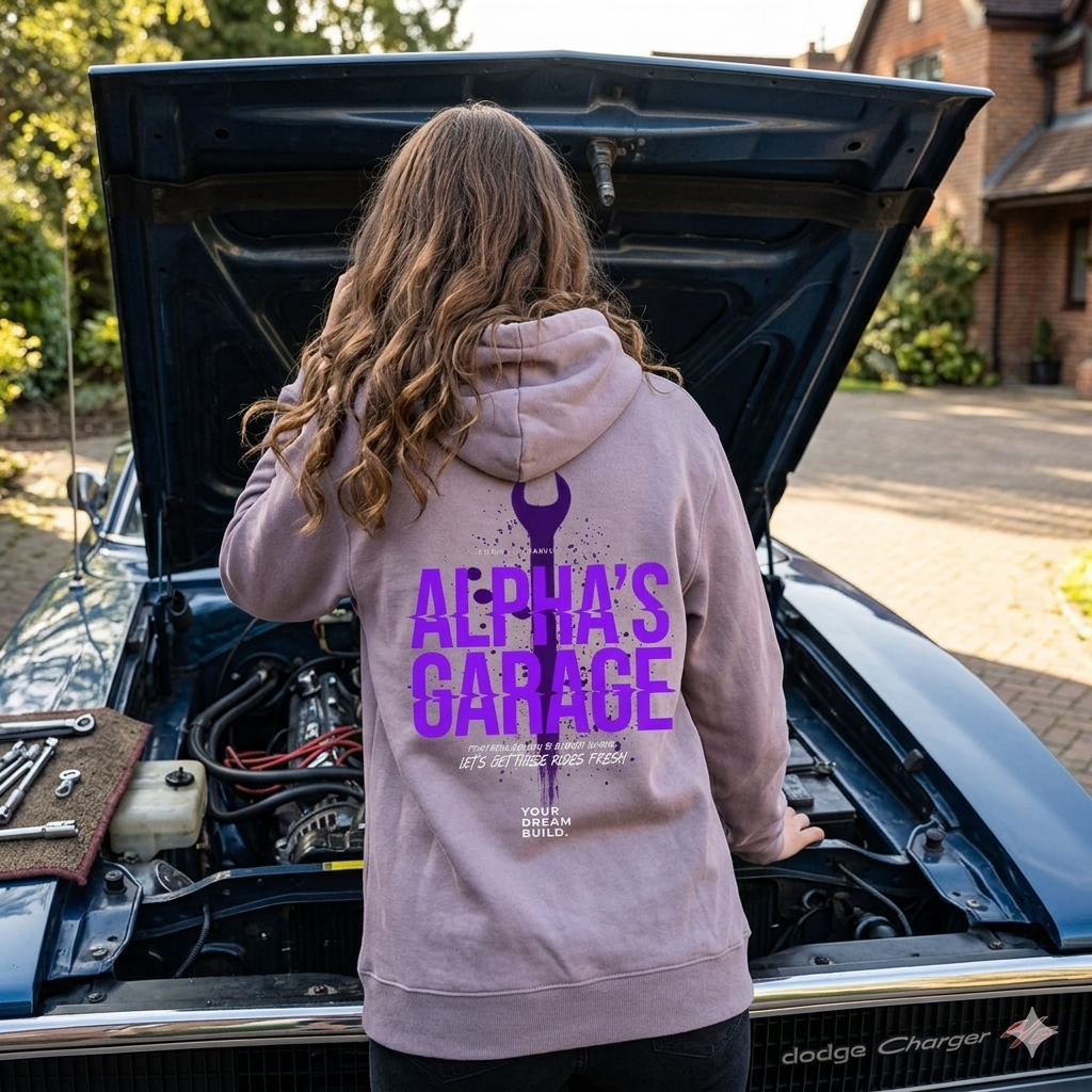 ALPHA'S GARAGE Mechanic Logo Hoodie
