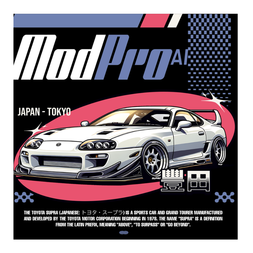 ModPro Retro Racing Supra Graphic Hoodie