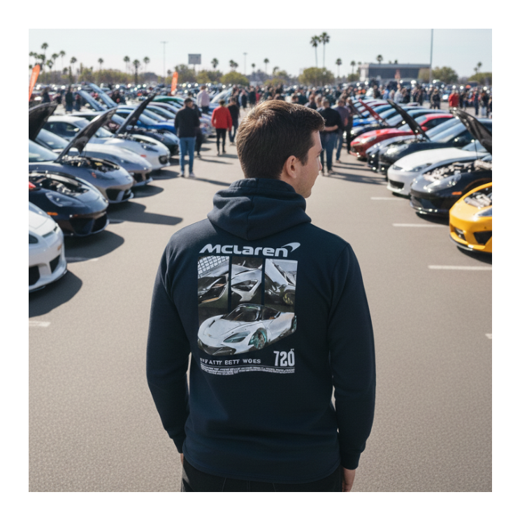 ModPro McLaren 720S Graphic Hoodie - White Print