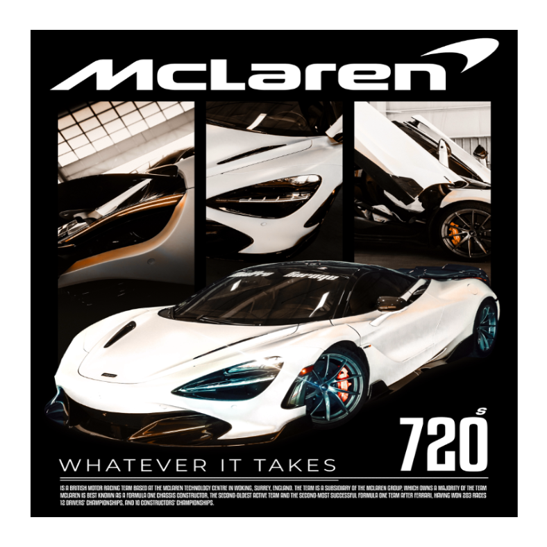 ModPro McLaren 720S Graphic Hoodie - White Print